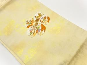 引箔小物入れに花々模様織出し名古屋帯